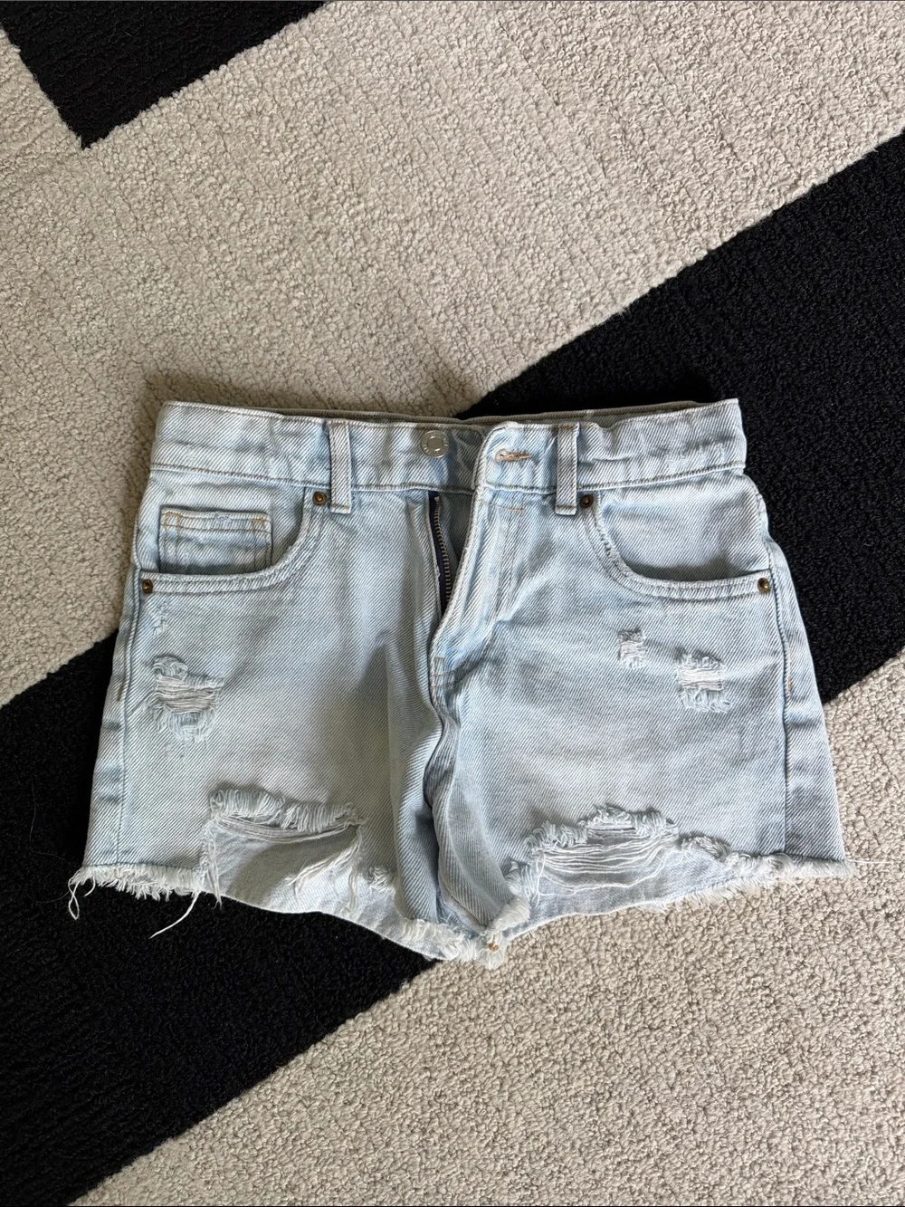 Zara Girls Ripped Denim Shorts